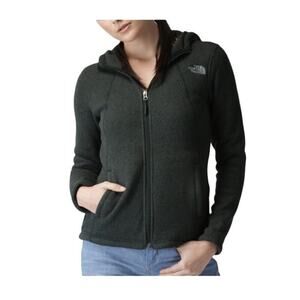 The North Face Agave Fleece Hoodie Jacket Full Zip Rabbit Gray Women's Size L